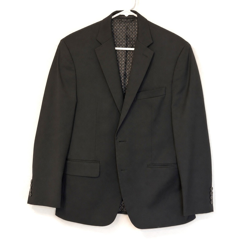 Lauren Ralph Lauren Blazer Mens Black Two Button Notched Lapel Suit Jacket